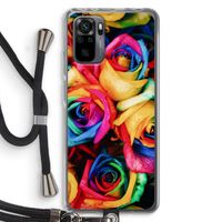 Neon bloemen: Xiaomi Redmi Note 10 Pro Transparant Hoesje met koord Neon bloemen: Xiaomi Redmi Note 10 Pro Transparant Hoesje met koord
