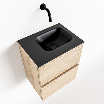 Toiletmeubel Mondiaz Ada | 40 cm | Meubelkleur Washed oak | Lex wastafel Urban Links | Zonder kraangat