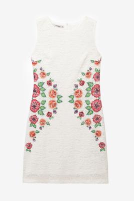 Slimfit jurk met borduursel Valeria - WHITE - 40 Slimfit jurk met borduursel Valeria - WHITE - 40