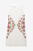 Slimfit jurk met borduursel Valeria - WHITE - 40