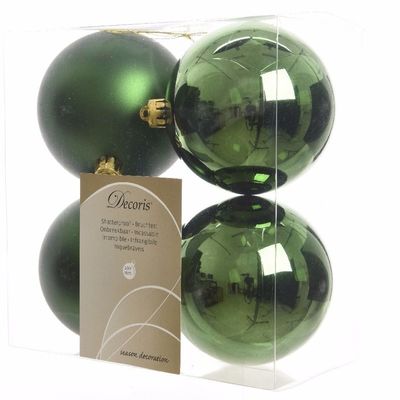 Kerstboom decoratie kerstballen mix groen 8 stuks