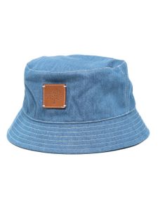 Mulberry logo-patch denim bucket hat - Bleu