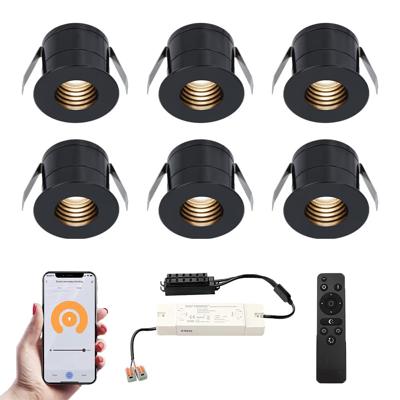 Set van 6 Betty Smart LED Mini Inbouwspots - Veranda spots - 12V 3W 140lm - Dimbaar - Wifi & Bluetooth - 2700K - IP44 waterdicht - Zwart Set van 6 Betty Smart LED Mini Inbouwspots - Veranda spots - 12V 3W 140lm - Dimbaar - Wifi & Bluetooth - 2700K - IP44 waterdicht - Zwart