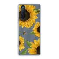 Sunflower and bees: Sony Xperia 5 II Transparant Hoesje