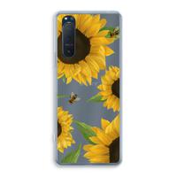 Sunflower and bees: Sony Xperia 5 II Transparant Hoesje - thumbnail