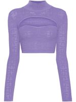 Elisabetta Franchi haut en maille à logo jacquard - Violet