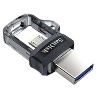 SanDisk 173386 USB flash drive 128 GB USB Type-A / Micro-USB Zwart, Transparant