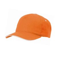 Oranje 5-panel baseballcap voor volwassenen - Verkleedhoofddeksels - thumbnail