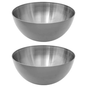 Set van 2x stuks - Slakom/serveer schaal- rvs metaal - D29 cm - Saladeschalen