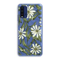Wit bloemenpatroon: Xiaomi Redmi 9T Transparant Hoesje