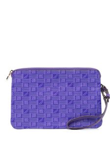 Moreau pochette en cuir à motif monogrammé - Violet