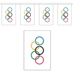 Olympische spelen vlaggenlijn - 9 meter - polyester - vlaggetjes - Olympics - versiering
