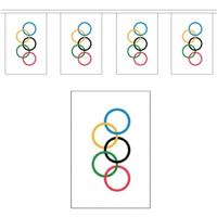 Olympische spelen vlaggenlijn - 9 meter - polyester - vlaggetjes - Olympics - versiering