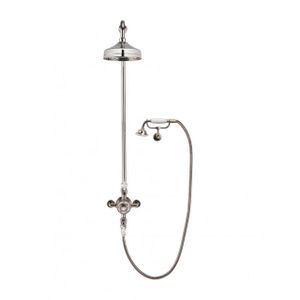 Crosswater Belgravia showerpipe thermostatische met 30cm regendouche handdouche op de muur in klassieke beugel nikkel gepolijst HG_CRADLEN_12