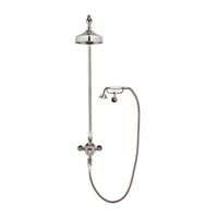 Crosswater Belgravia showerpipe thermostatische met 30cm regendouche handdouche op de muur in klassieke beugel nikkel gepolijst HG_CRADLEN_12