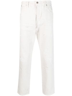 TOM FORD jean droit à effet usé - Blanc