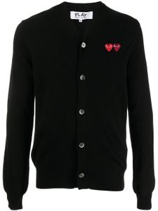 Comme Des Garçons Play cardigan Double Heart - Noir