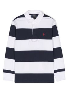 Ralph Lauren Kids polo rayé à logo brodé - Blanc