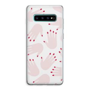 Hands pink: Samsung Galaxy S10 Plus Transparant Hoesje