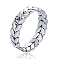 Elenza Sterling Zilveren Bladpatroon Ring met Zirkonia Accent-17mm