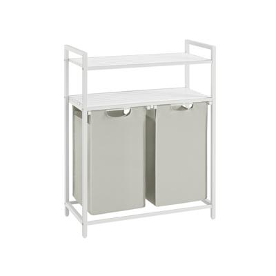 Wasmand met 2 vakken, Wit / 92 L