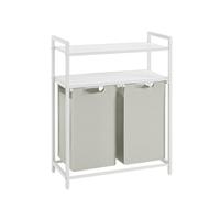 Wasmand met 2 vakken, Wit / 92 L