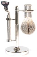 Scheerset scheerkwast synthetisch haar Fusion scheermes Chroom Scheerset scheerkwast synthetisch haar Fusion scheermes Chroom