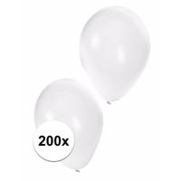 Feest ballonnen - wit - 200x stuks - ca. 27 cm - verjaardag versiering