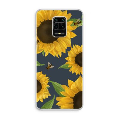 Sunflower and bees: Xiaomi Redmi Note 10 Lite Transparant Hoesje