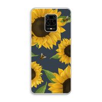Sunflower and bees: Xiaomi Redmi Note 10 Lite Transparant Hoesje