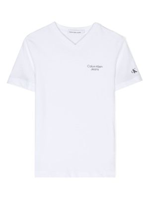 Calvin Klein Kids t-shirt en coton à logo imprimé - Blanc