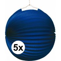 5x Lampionnen blauw 22 cm - thumbnail