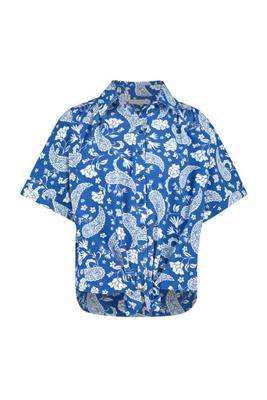 Lorena paisley blouse - cobalt/offwhite - 07166