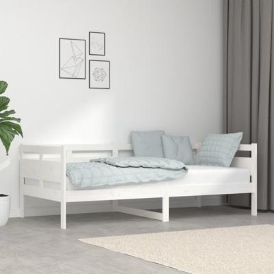 Slaapbank massief grenenhout wit 90x190 cm