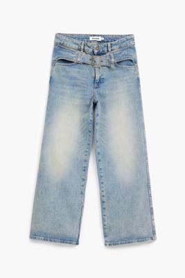 Culotte jeans met riem - BLUE - 44