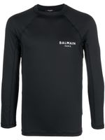 Balmain t-shirt cintré à logo imprimé - Noir