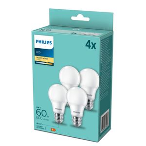 Philips Lighting 77463900 LED-lamp Energielabel F (A - G) E27 8 W = 60 W Warmwit (Ø x l) 6 cm x 10.8 cm 4 stuk(s)