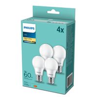 Philips LED Lamp 60W E27 Warm Wit 4 Stuks - thumbnail