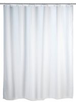 Wenko anti-schimmel douchegordijn 180x200cm polyester uni wit inclusief ringen - thumbnail