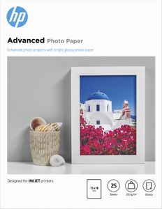 HP Advanced Photo Paper, glanzend, 25 vel, 13 x 18 cm randloos