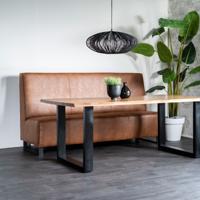 Sevn Eetkamerbank 'Jelle' 225cm, kleur cognac