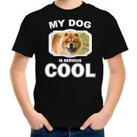 Honden liefhebber shirt Chow chow my dog is serious cool zwart voor kinderen XL (158-164)  -