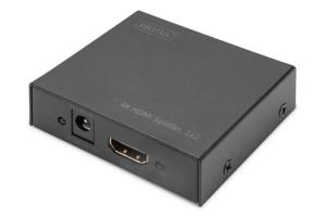 Digitus DS-46304 2 poorten HDMI-splitter 3D-weergave mogelijk, Met metalen behuizing 4096 x 2160 Pixel Zwart