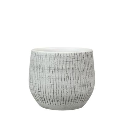 Ter Steege Plantenpot - Modern design - wit/zwart D15 cm x H13.5 cm - bloempot