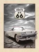 Schilderij - Route 66 Cadillac 3D Look, 30x40 - thumbnail