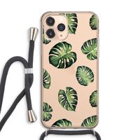 Tropische bladeren: iPhone 11 Pro Max Transparant Hoesje met koord Tropische bladeren: iPhone 11 Pro Max Transparant Hoesje met koord