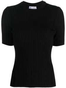 Rabanne ribbed-knit wool-blend top - Noir