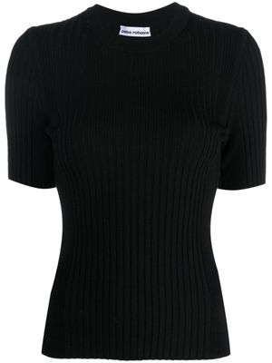 Rabanne t-shirt en maille nervurée - Noir