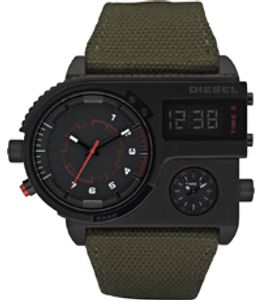 Horlogeband Diesel DZ7206 Leder/Textiel Groen 34mm