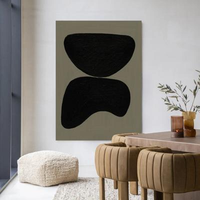 Urban Cotton Wandkleed 'Rock Balance' 145 x 190cm in Frame - black
